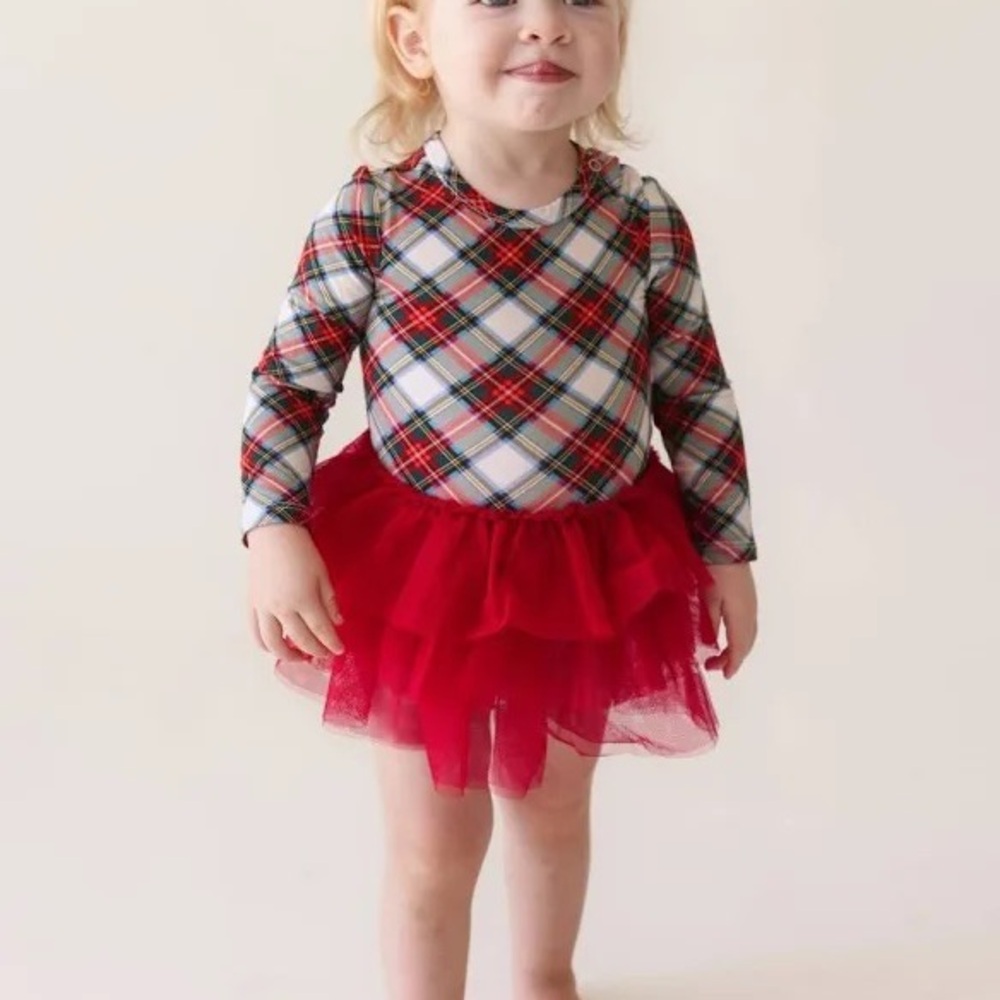NWT Posh Peanut Marqui Tulle Bodysuit Dress 18-24M Holiday Christmas